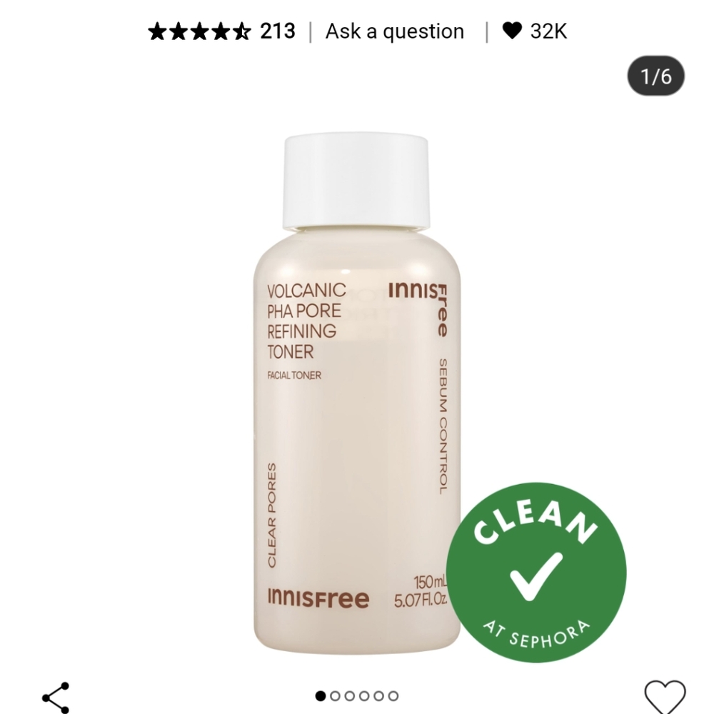 Innisfree Volcanic PHA Pore Refining Toner - Cream